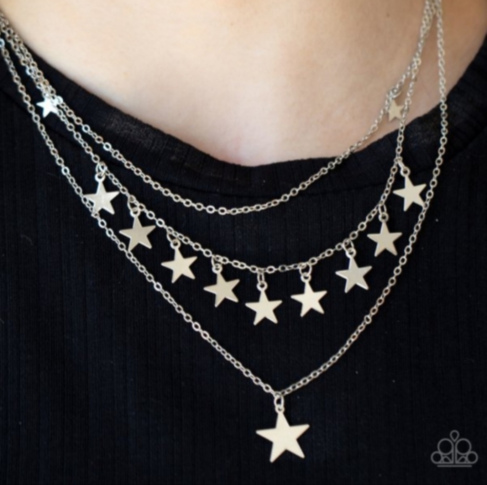 Silver necklace/earrings paparazzi